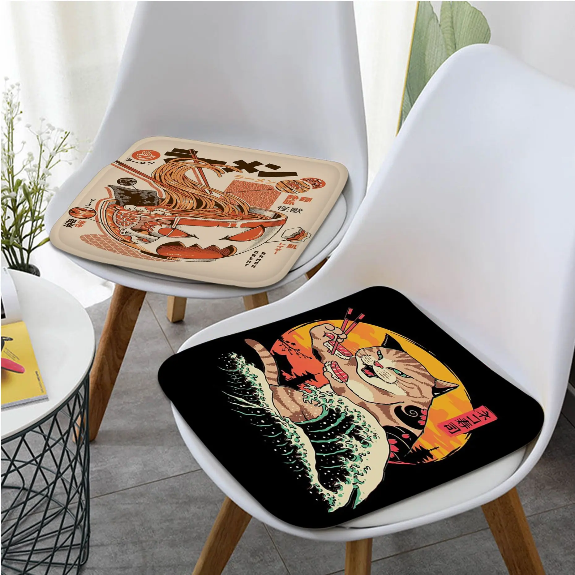 

Japanese Food Funny Ramen Noodles Four Seasons Seat Cushion Office Dining Stool Pad Sponge Sofa Mat Non-Slip Cushion Pads