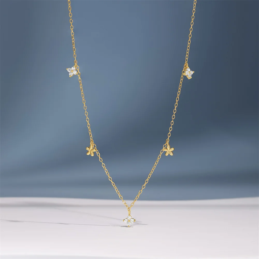 Женское ожерелье из серебра 925 пробы с фианитами