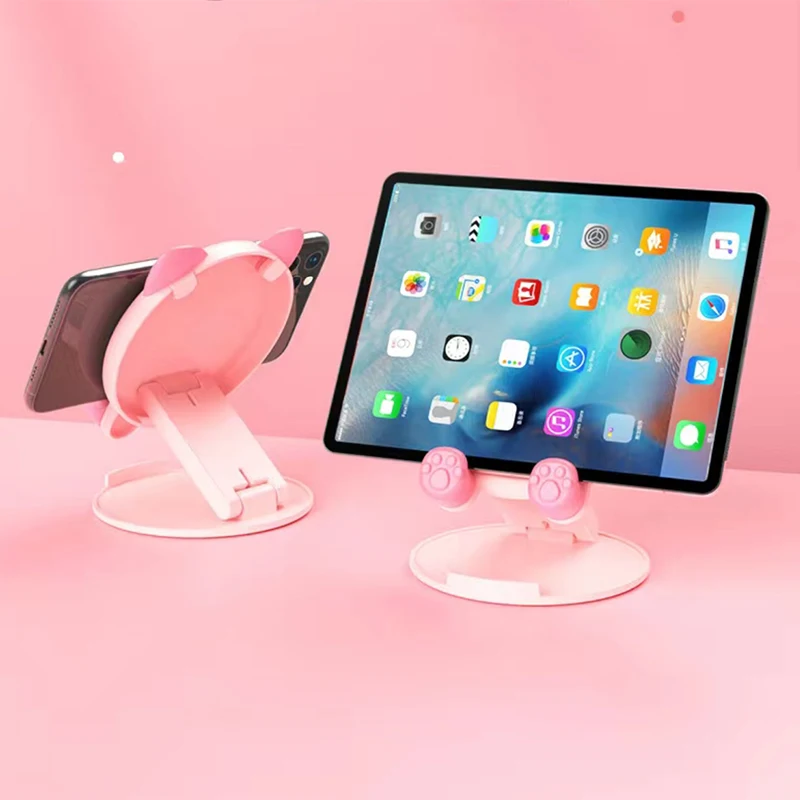 cute pig tiger foldable phone holder desktop cell phone stand universal adjustable foldable desktop table tablet holder stand free global shipping