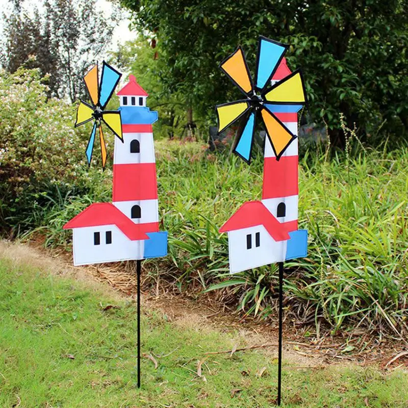 

3D House Windmill Wind Spinner Whirligig Pinwheel Yard Garden Decor Outdoor Clas DropShipping