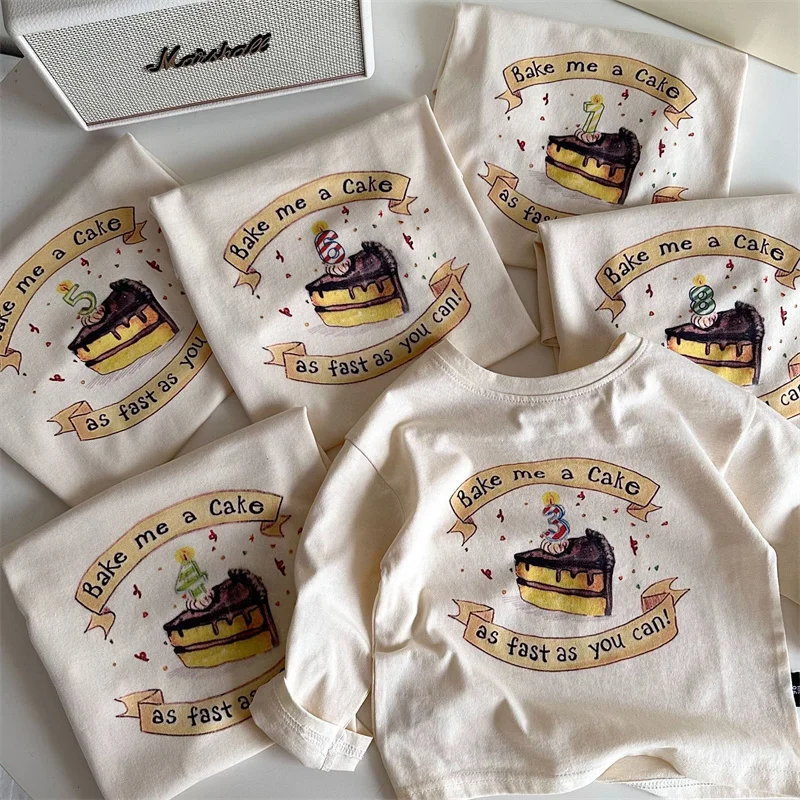 

Spring Autumn Baby Long-sleeved Shirt Baby Boy Girl Birthday Clothes Kids Cotton Shirt