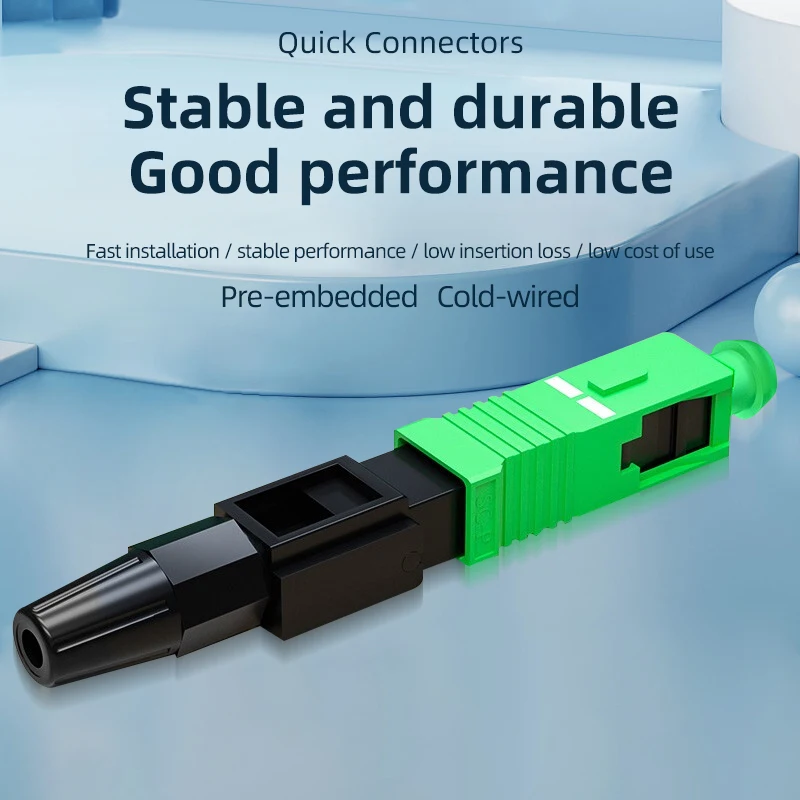 100pcs UPC APC Fast Connector Embedded Connector FTTH Tool Cold Fiber Fast Connector SC Fiber Optic Connector