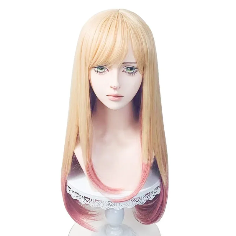 Косплей Марин Китагава синтетический розовый длинный прямой парик милая девушка