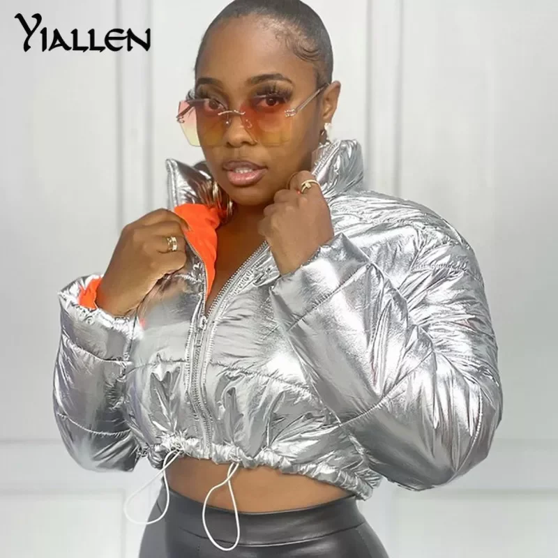 

New2022 Winter New Casual Fashion Women's Cotton-padded Jacket Stand Collar Long Sleeve Drawstring Jacket Female Streetwears