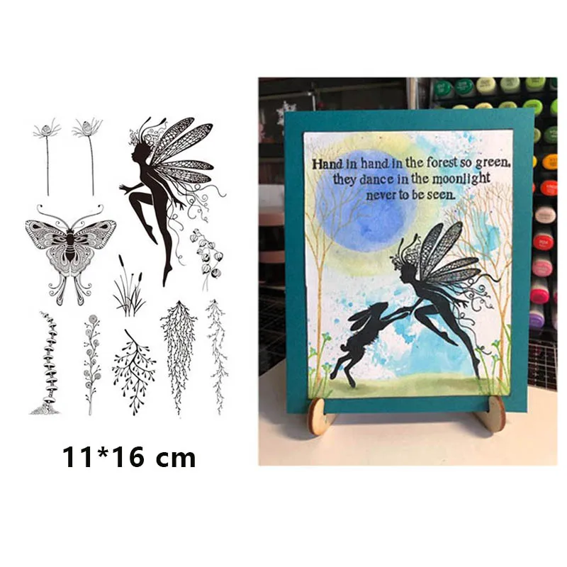 

2023 Fairy Butterfly Clear Stamps for DIY Scrapbooking Card Transparent Silicone Stamp Making Photo Album Crafts Decoration