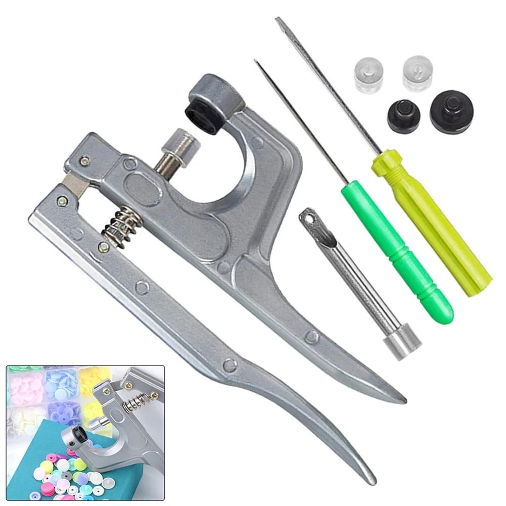 

1set Snap-on Mounting Fastener Snap Pliers Plastic Silver Snap Fastener Installation Sewing Accessories Hand Pressure Clamp DIY