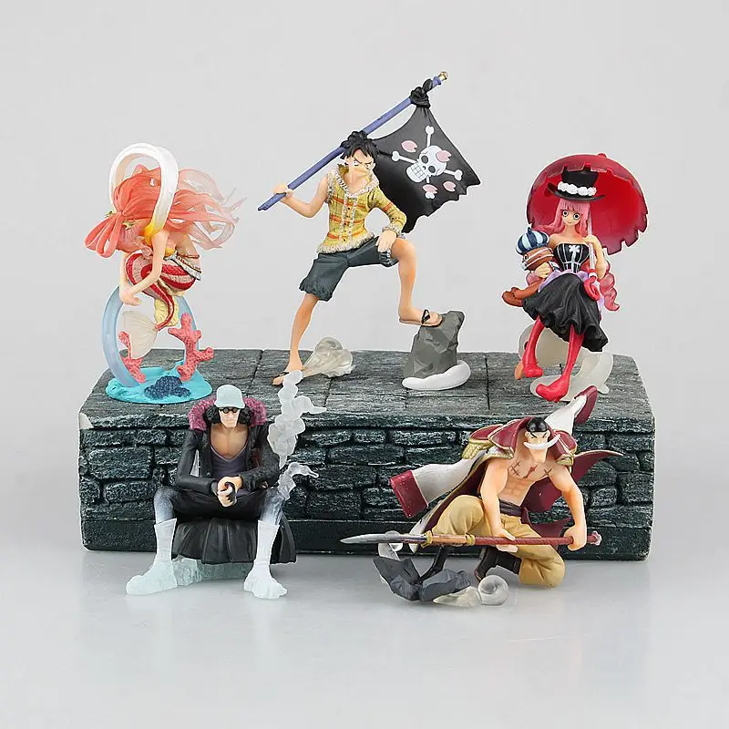 

5pcs/set Anime One Piece Luffy Shirahoshi Perona Kuzan Edward Newgate PVC Figures Collectible Model Toys