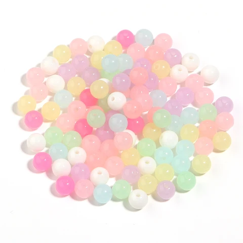 Акриловые бусины 4-16 мм, разноцветные