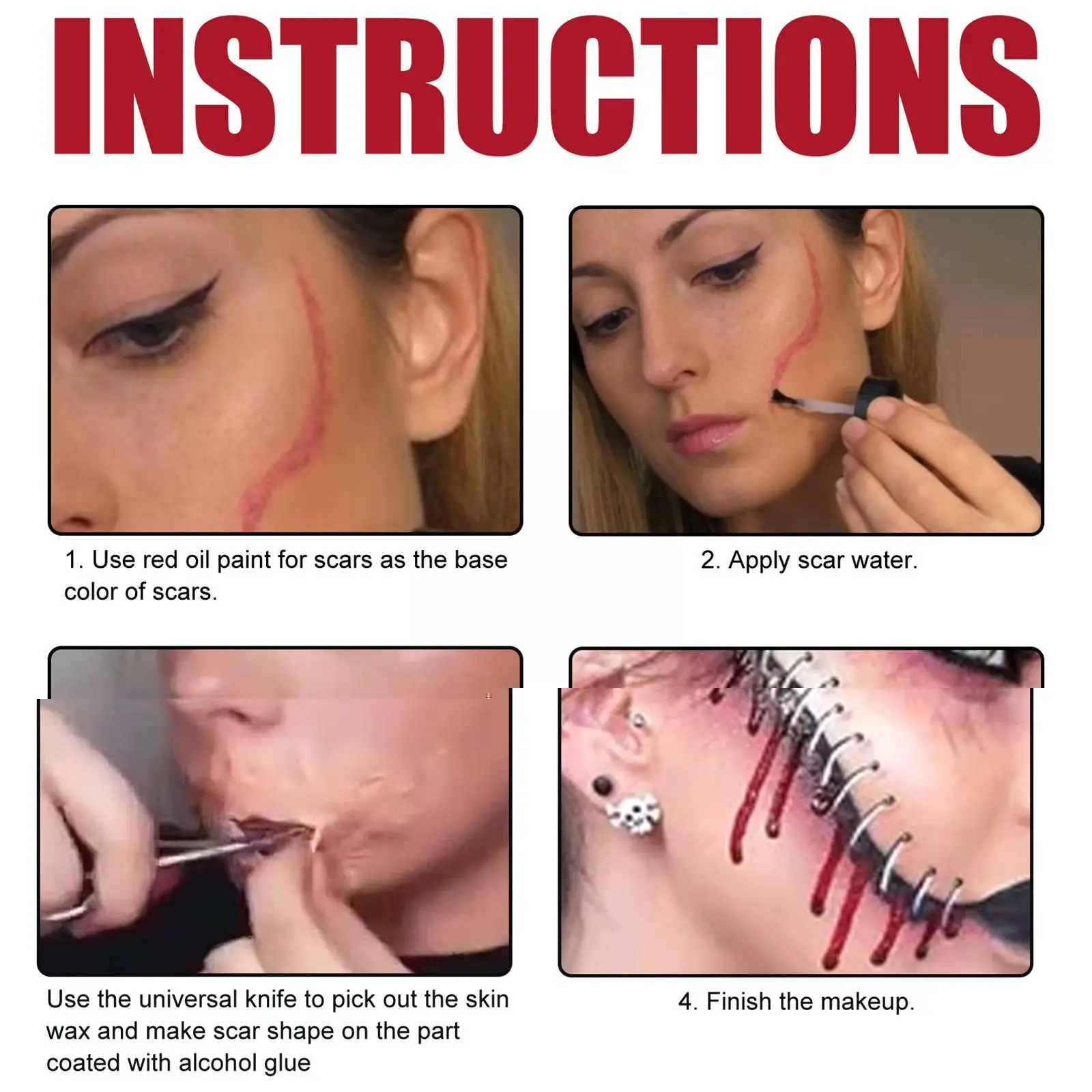 SFX набор для макияжа краска лица и тела сценическое масло спецэффекты шпатель