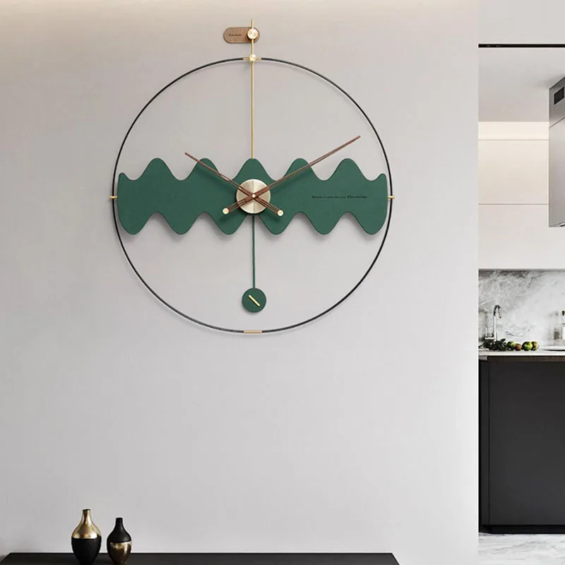 

Modern Living Room Wall Clock Big Size Bedroom Metal Nordic Pendulum Designer Wall Clock Large Reloj Pared Minimalist Decor