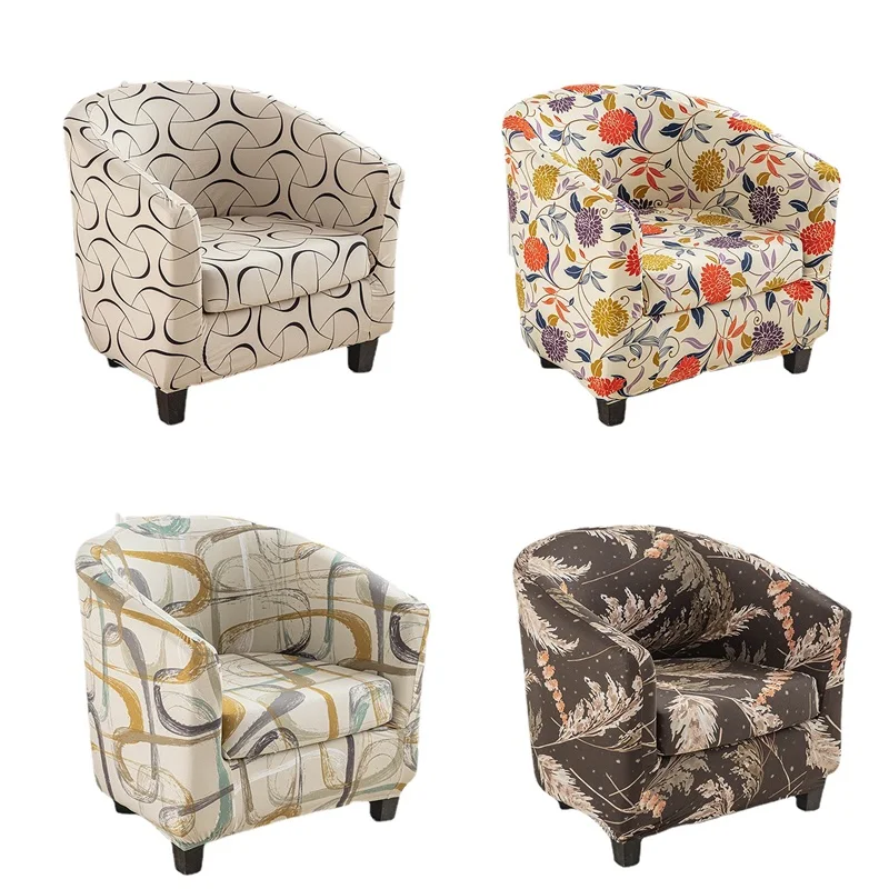 

Prints Club Bath Tub Armchairs Chair Cover Elastic Single Sofa Covers Stretch Couch Seat Slipcovers Living Room Home Decor