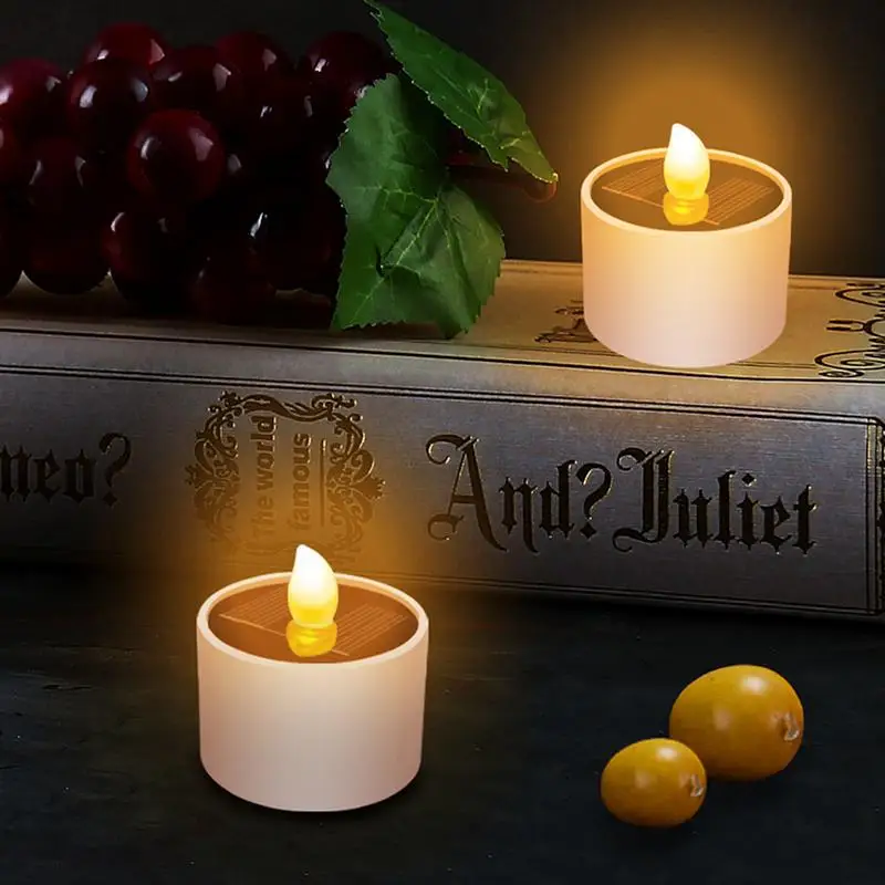 

Solar Candles Flameless LED Tea Light Perfect For Outdoor It Will Automatically Furniture Realistic Flickering Warm Light