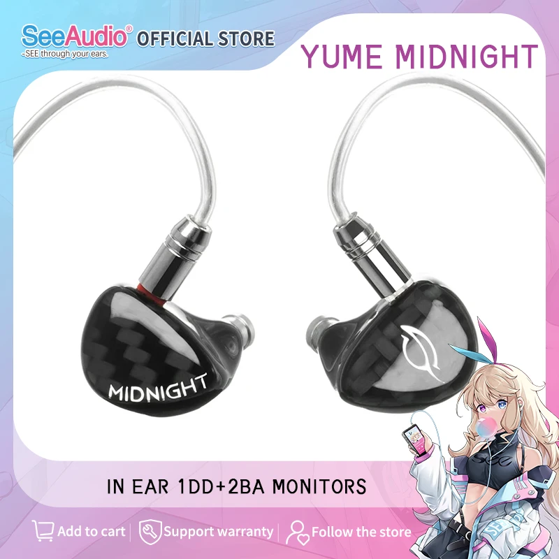 

SeeAudio Yume Midnight IEMs 1DD+2BA 2pin Angelears ACG popular HIFI in-Ear PK SeeAudio Bravery YUME2 NEO SA6