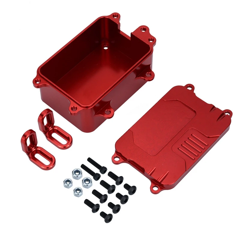 

Металлический приемник коробка ESC коробка обновленные детали аксессуары Подходит для SCX10 1/10 RC Гусеничный автомобиль красный