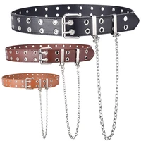 unisex punk european and american style double exhaust eye belt chain pendant personality jeans belt