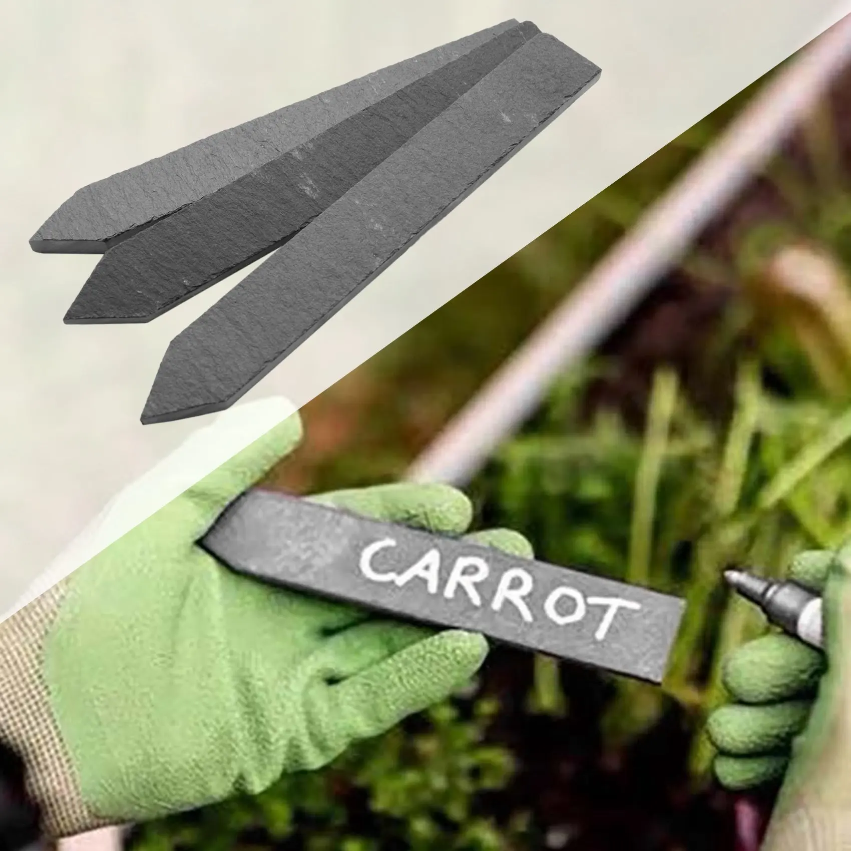 

Slate Plant Label Markers Garden Labels Tags for Vegetable or Herb 15X2cm, 10 Pcs