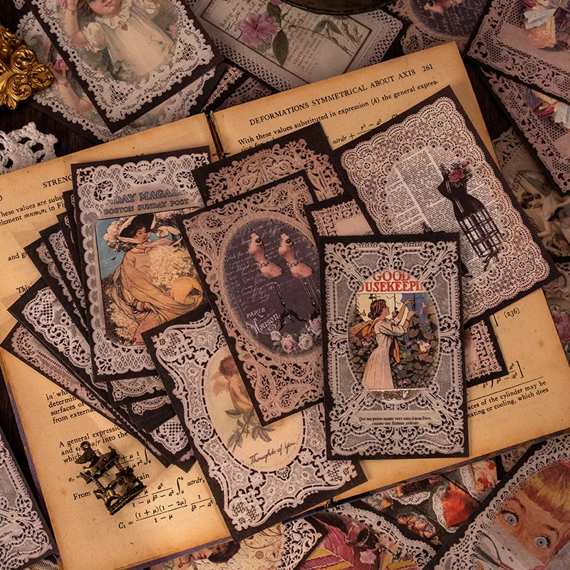 45 шт. винтажная рамка белая Дымчатая кружевная бумага ретро коллаж декоративная