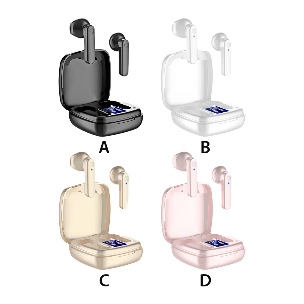 

1 пара беспроводные умные наушники, перезаряжаемые наушники с шумоподавлением, Hi-Fi стереонаушники, портативные дорожные розовые