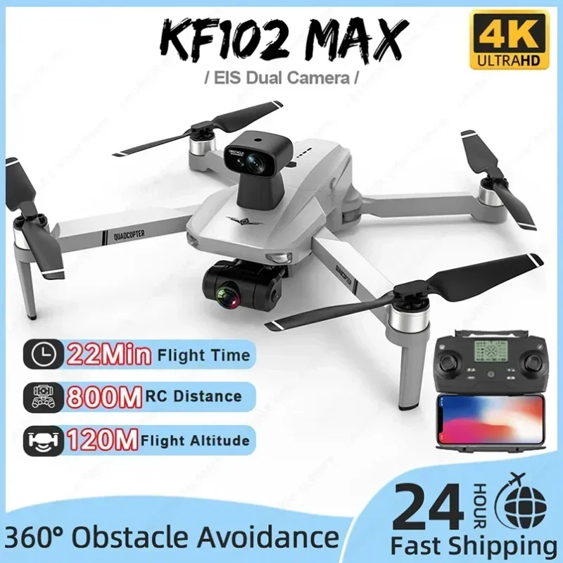 

HJ KF102 MAX Drone 4K HD Profesional GPS Camera With 2-Axis Anti-Shake Gimbal Brushless Motor RC Quadcopter VS SG907 MAXToy