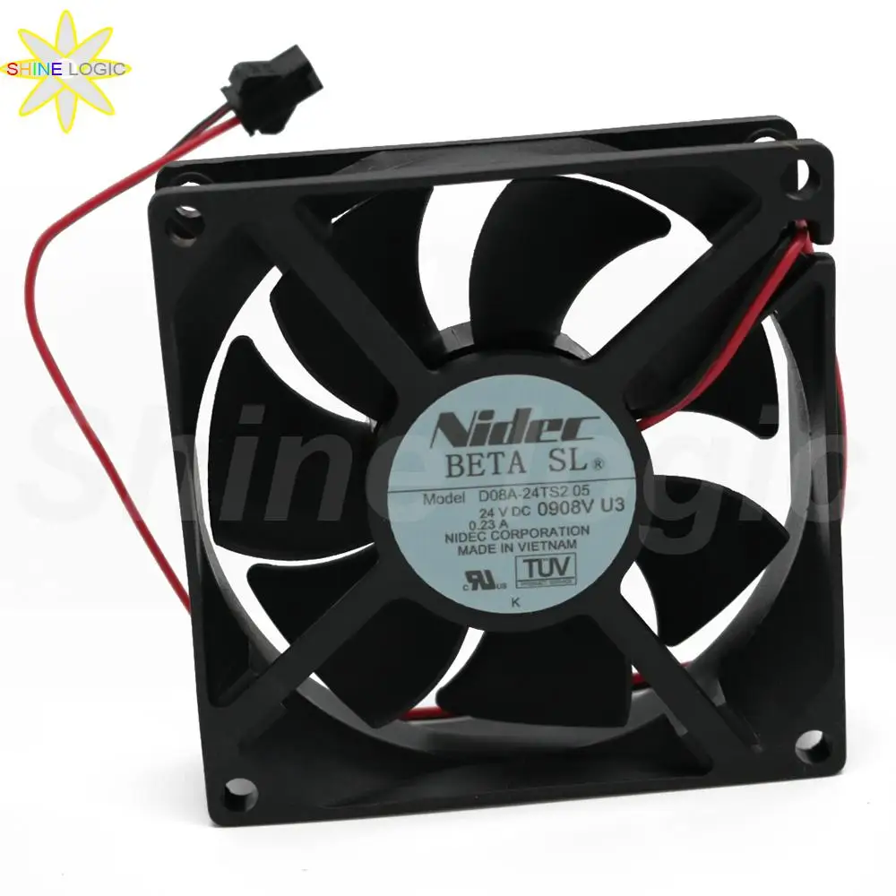 

1Pcs Brand New For Nidec D08A-24TS2 05 DC24V 0.23A 0908V U3 80*80*25MM 8025 2Pin Inverter Cooling Fan Industrial fan