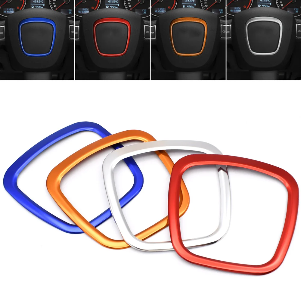 

For Audi A4 B6 B7 B8 A6 C6 A5 Q7 Q5 A3 8P S3 8v Car Steering Wheel Center Panel Stickers Cover Ring Trim Interior Accessories