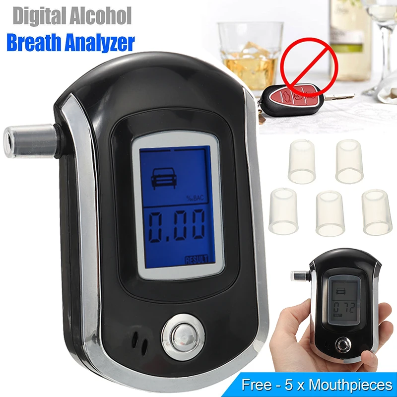 

Portable LCD Alcohol Tester Police Breath Alcohol Analyzer Tester Handheld Digital Display Test Detector Backlight Breathalyzer