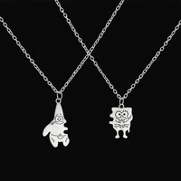 2pcsset fashion best friends love couple pendant necklace cartoon character star necklace good friends jewelry gifts wholesale
