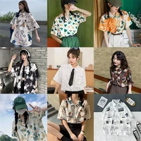 2022 vintage printed shirt women summer short sleeved hip hop streetwear chic harajuku tops retro fashion graphic t shirts