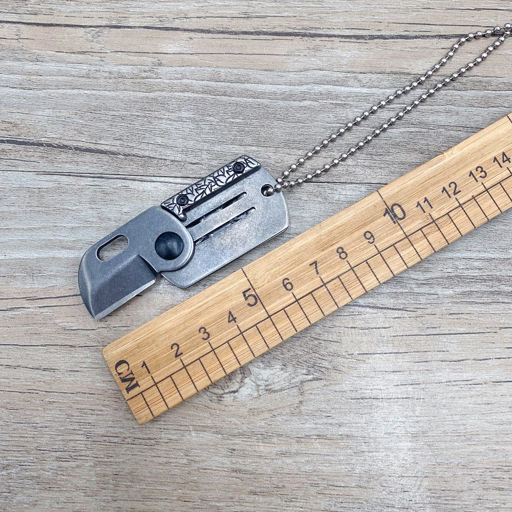 

Портативный карманный нож для повседневного использования, складной нож для фруктов, брелок, винтажный каменный мини-нож для мытья ожерель...