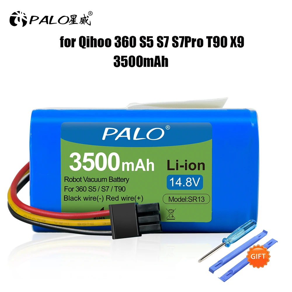 

PALO 14.8v 3500mAh Robot Cleaner Battery For Qihoo 360 S5 S7 S7Pro T90 X9 Vacuum Cleaner Replacement Batteries