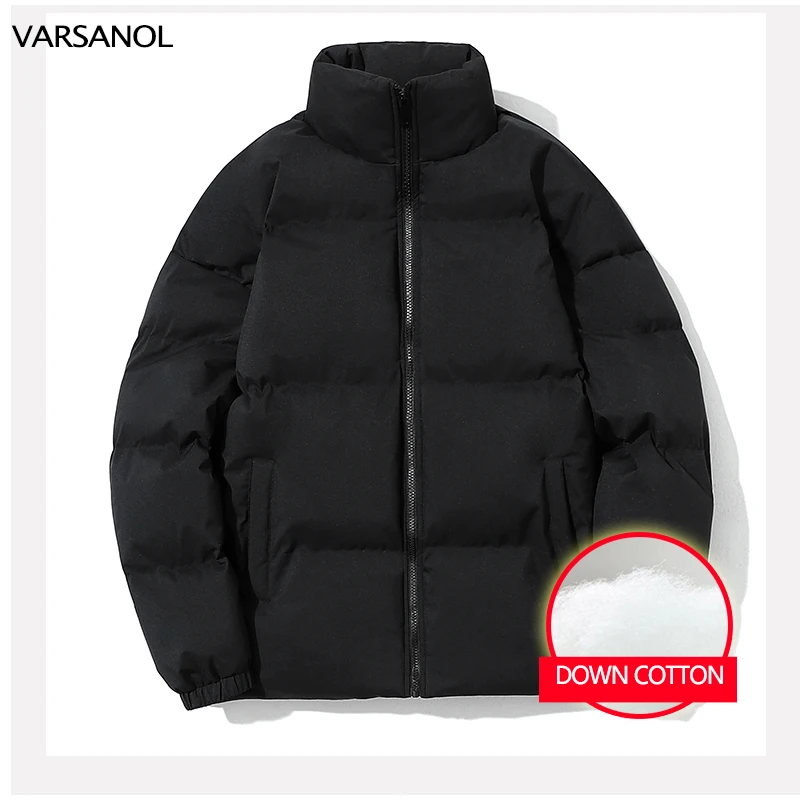 VARSANOL Men's/womens Parkas Coats Winter Thick Jacket Man Streetwear Hip Hop Parka Black Clothes Stand Collar Jackets Plus Size