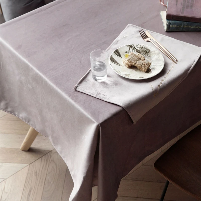 

Nordic Style Solid Color Velvet Table Cloth Simple Rectangle Table Clothes for Dining Table Home Festive Decor Table Cover