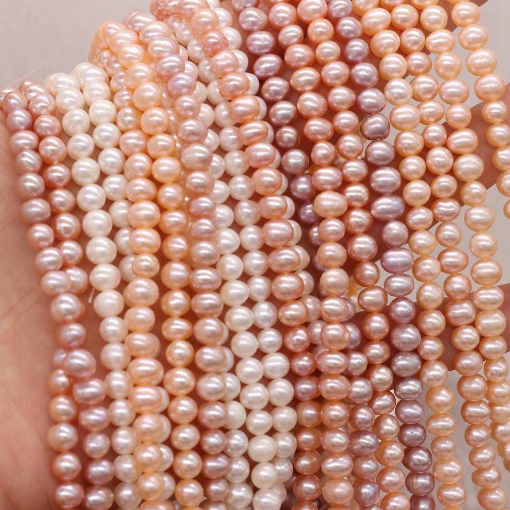 

Wholesale 5-5.5mm Natural Freshwater Pearl Rice Beads Real Pearls for DIY Charms Bracelet Necklace Jewelry Making Strand 36cm