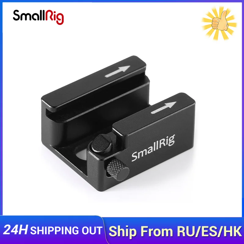 

SmallRig DSLR Camera Rig Cold Shoe Mount Adapter with Anti-off Button For Microphone Monitor DIY Flash Light Options 2260