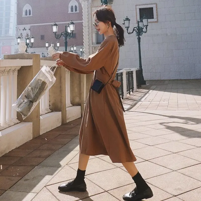 Женское винтажное платье-миди с длинным рукавом трапециевидной формы - купить по