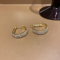 2021 trendy womens earrings gold rhinestone earrings for women korean vintage geometry metal earrings fashion jewelry gift