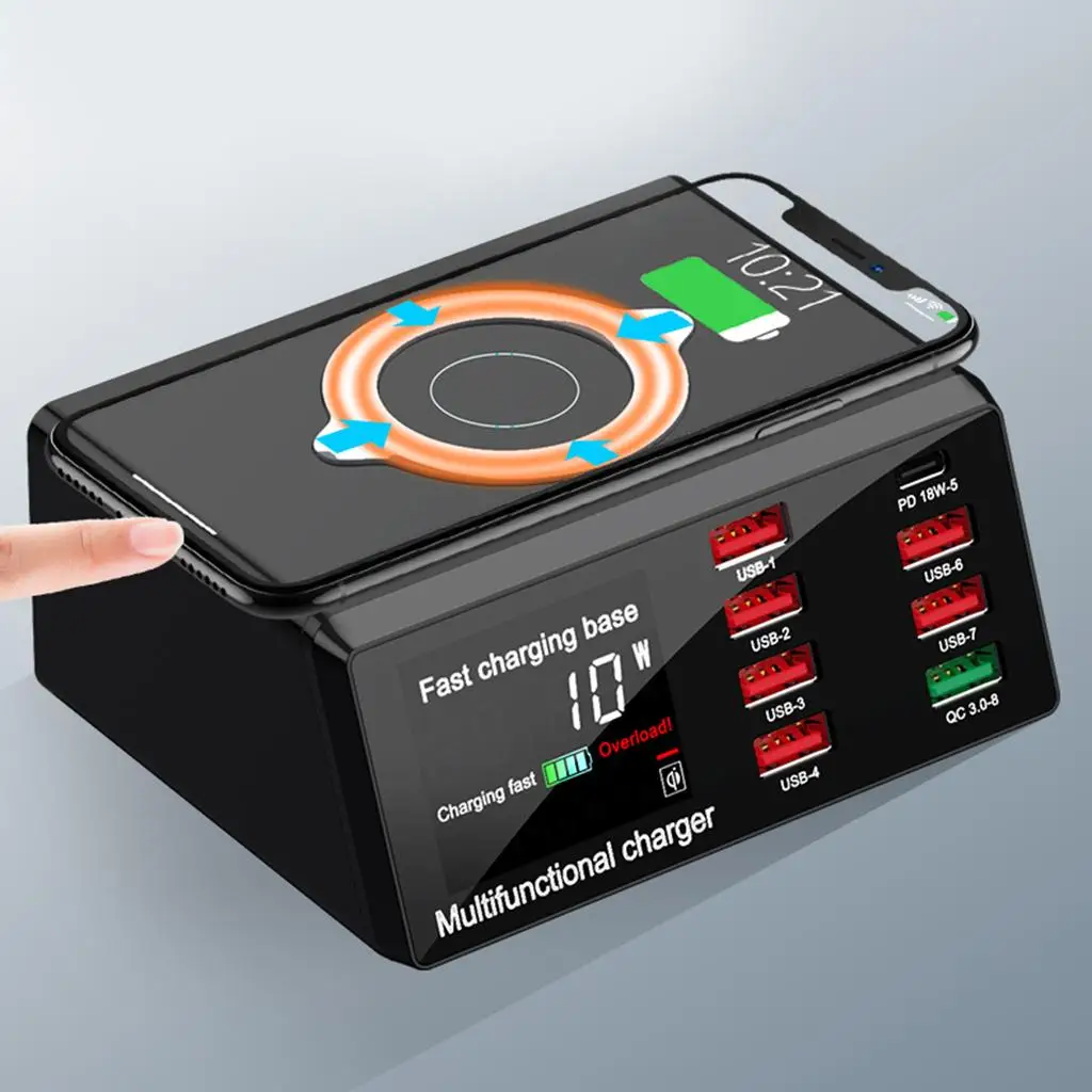 Gazechimp QC 3.0 Зарядка 8 портов USB Док-станция Беспроводная быстрая r Великобритания