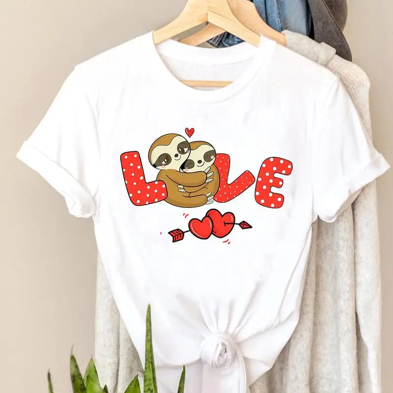 Женские футболки для ленивого Дня Святого Валентина женская одежда с коротким