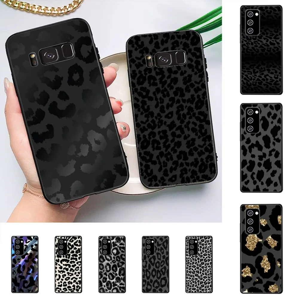 

Leopard Print Black Phone Case For Samsung J 7 plus 7core J7 neo J6 plus prime J6 J4 J5 Mobile Cover