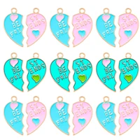 10pcs 1631mm pink love enamel earrings for womens charm pendants accessories charms for jewelry making bracelets diy necklaces