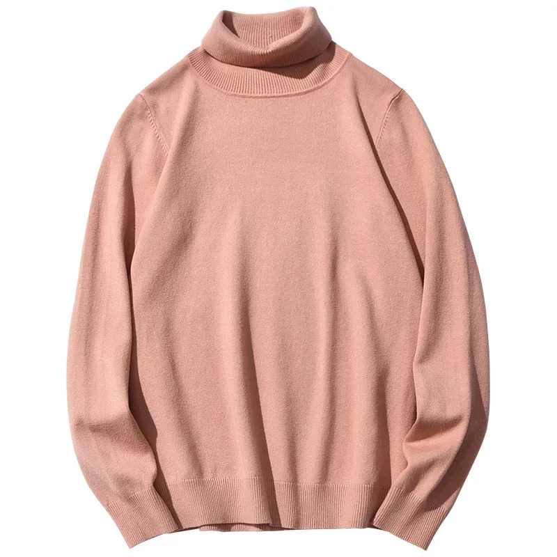 Men's Autumn Winter Knitted Sweater Polo/turtle Neck Slim Fit Warm Base Layer Casual Versatile Top Siouette Smoothing