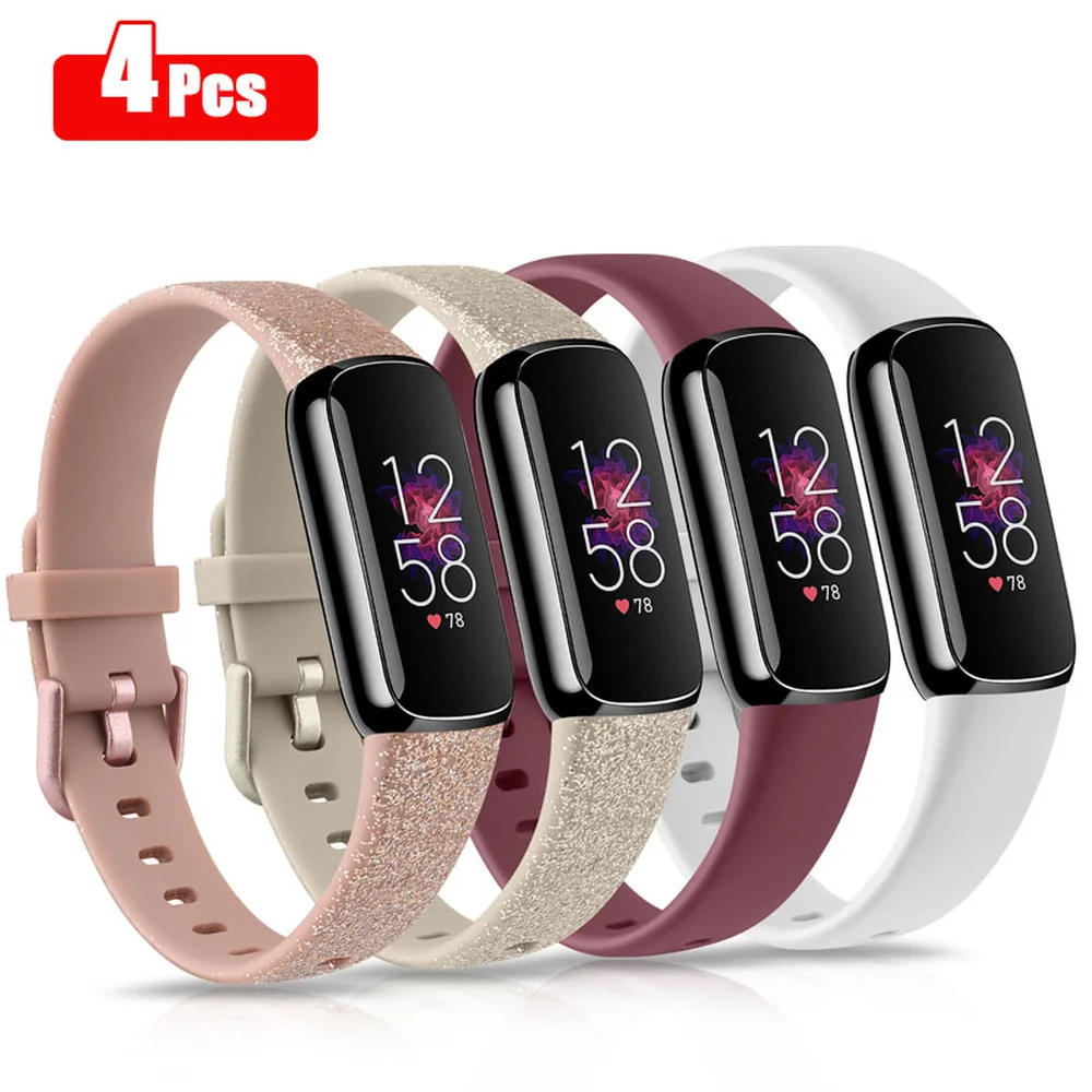 4Pcs/lot Watch Strap For Fitbit Luxe Band Soft Smart Watch Wristband Watchband Replacement Band For Fitbit Luxe Strap Accessory