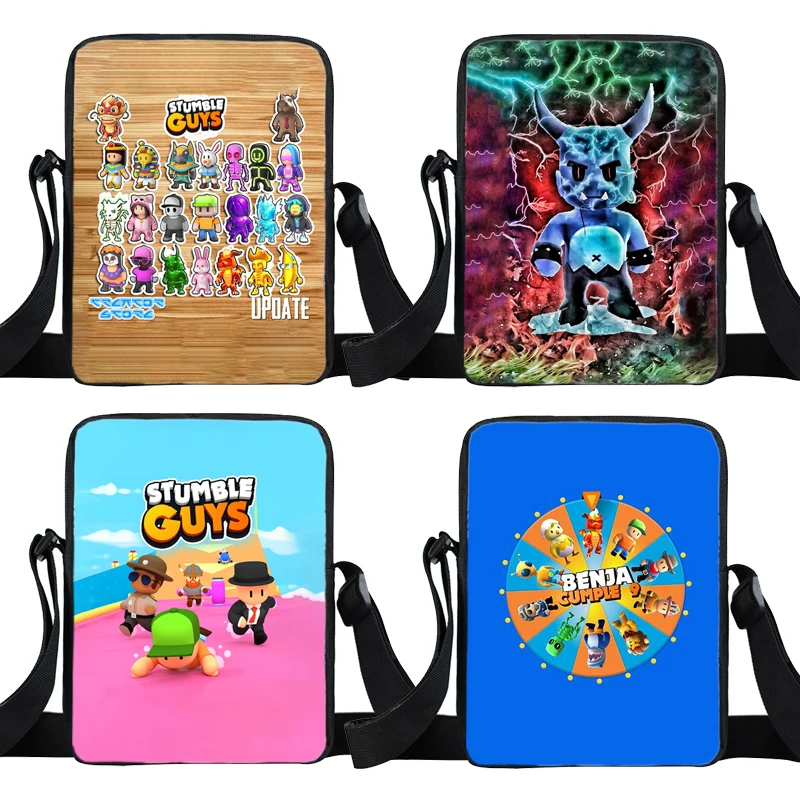 

Stumble Guys Shoulder Bag Stumble Games Kids Boys Crossbody Bags Cartoon Mobile Phone Messenger Bag Square Waterproof Small Bag