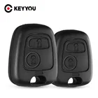 Бесплатная доставка, чехол KEYYOU для автомобильного ключа без лезвия для Peugeot 107 206 207 306 307 406 407 без лезвия, 2 кнопки