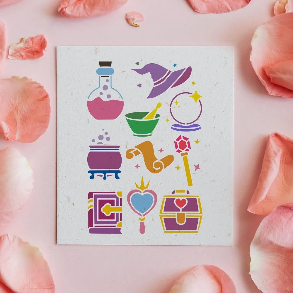 4 шт. фэнтезийные трафареты шаблон 11 7x8 3 дюйма один рог лошадь замки для рисования