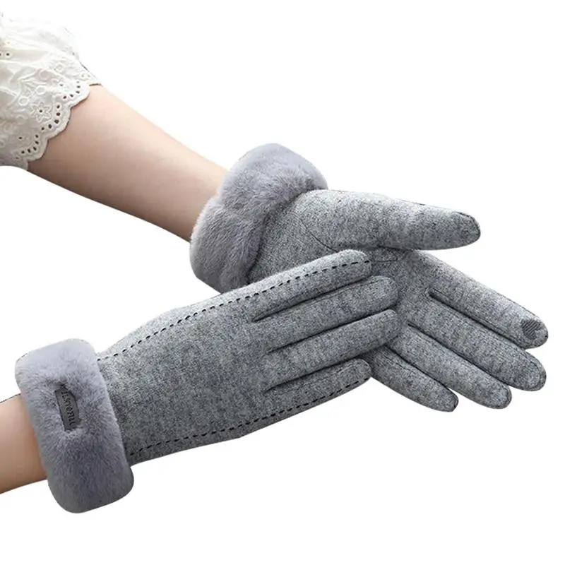 

Wool Gloves Winter Touchscreen Gloves For Women Warm Fleece Lined Knit Gloves Elastic Cuff Texting Gloves Thermal Warm Gloves