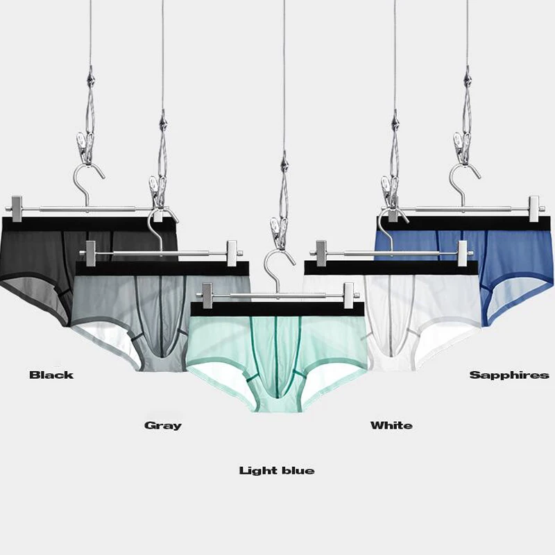 3 Pcs Mens Breathable Ice Silk Boxer Briefs Shorts Seamless Ultra-thin Boxershorts Plus Size Panties Underpants Underwear