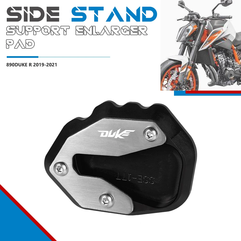 

FOR KTM 890 Duke R 2019 2020 2021 Motorcycle Accessories CNC Kickstand Foot Side Stand Extension Pad Support Plate 890R Duke