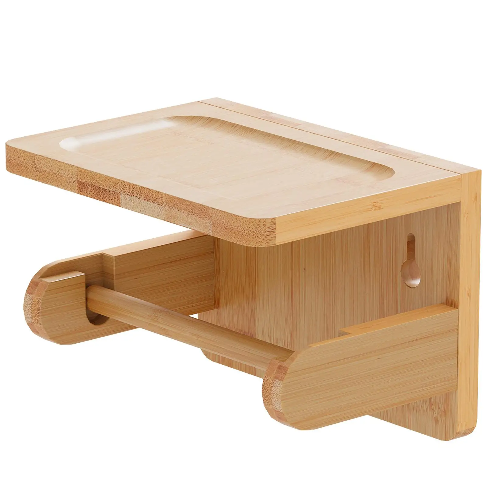 Держатель для туалетной бумаги с полкой-органайзером настенное крепление