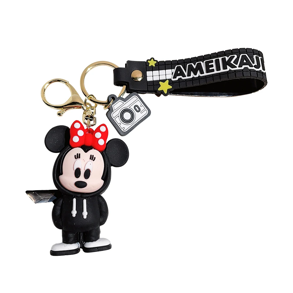 

Disney Cartoon Keychains Mickey Donald Stitch Pendant Keyrings Fashion Winnie Pooh Silicone Keyholder Anime Key Chains for Bag